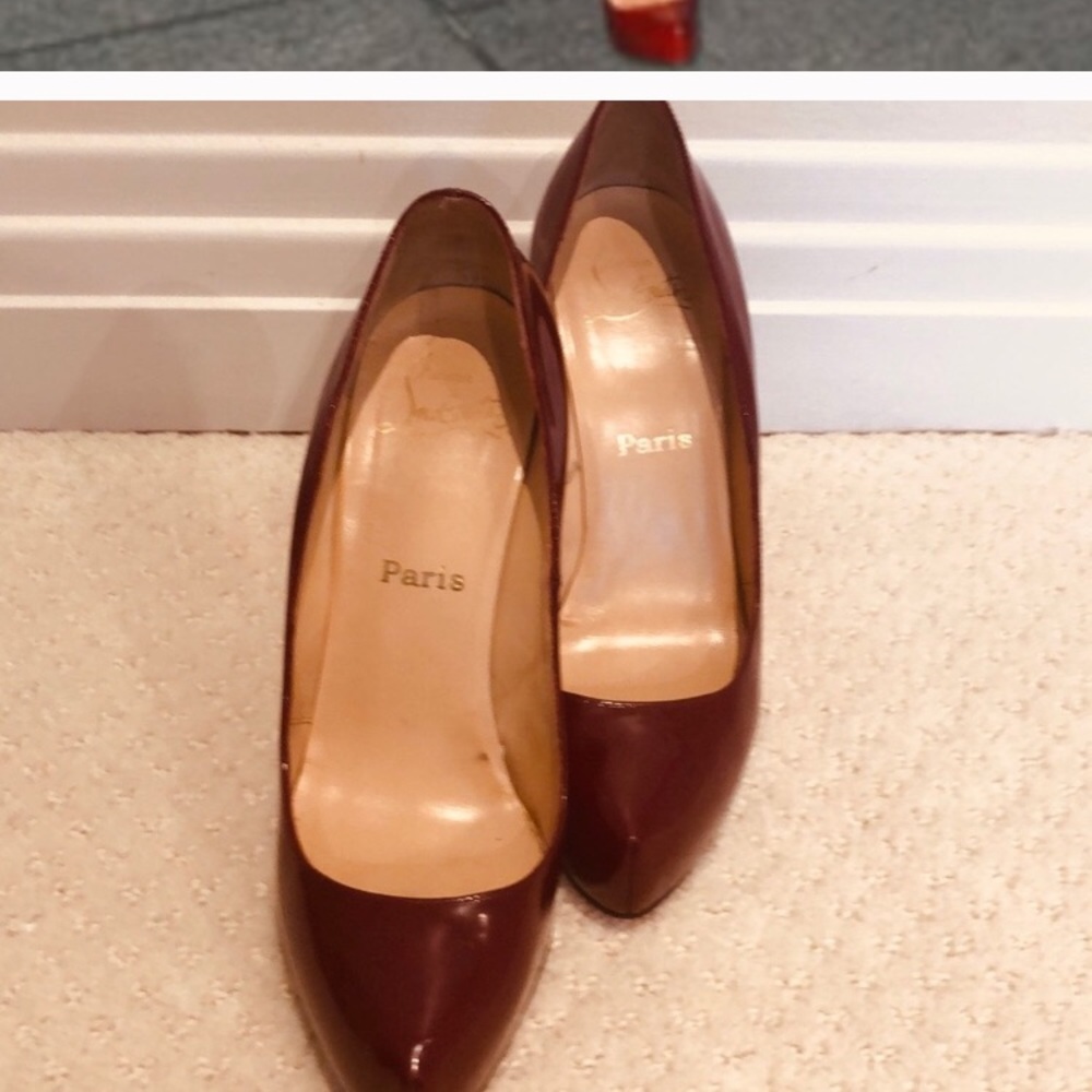 CHRISTIAN LOUBOUTIN Red Bottoms Sexy Heels - Burgundy / Maroon - Fall Trendy